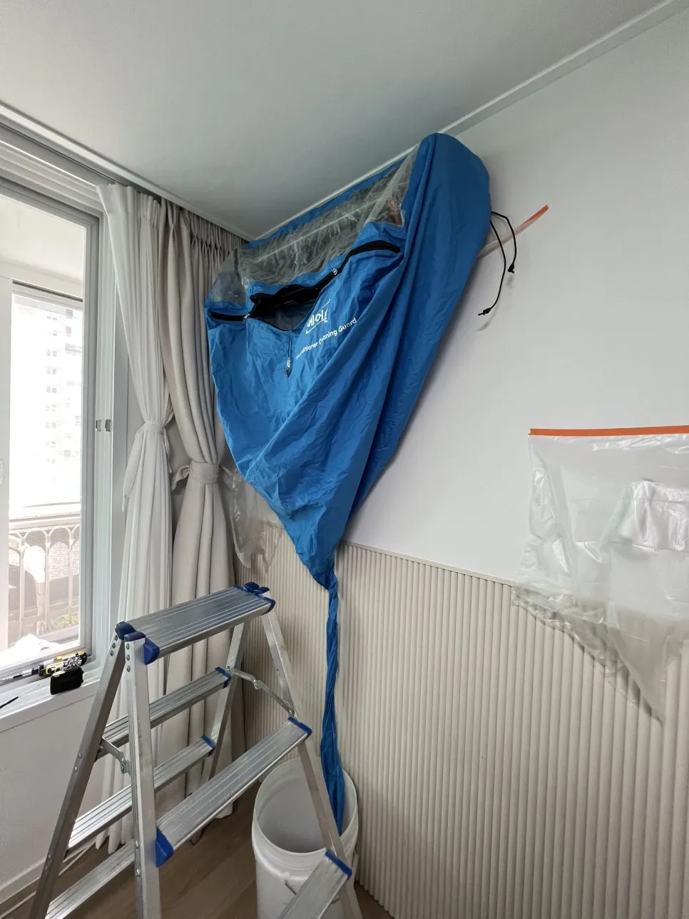 벽걸이 에어컨 청소 벽걸이 보양 후 세척